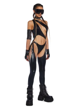 Club Exx Jumpsuits & Rompers*Onyx Prism Moonwalk Cut-Out Catsuit