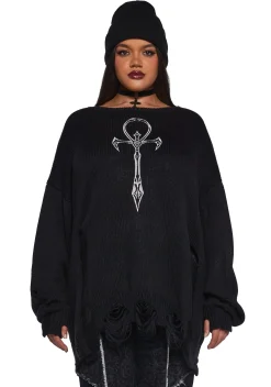 Widow Tops|Plus*Other Side Knit Sweater