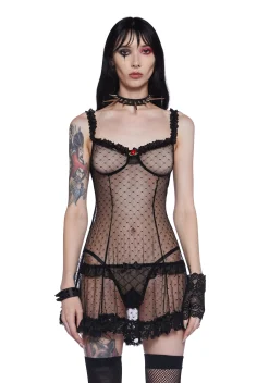Widow Lingerie*Otherworldly Allure Mesh Teddy