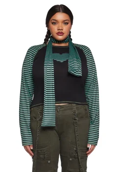 Current Mood Tops|Plus*Outsiders Love Long Sleeve Tee And Scarf Set