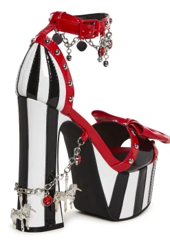 Current Mood Platforms|Heels*Painted Ponies Platform Heels - Black/Red