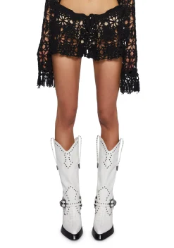 Current Mood Bottoms|Shorts*Palms Retreat Crochet Shorts - Black