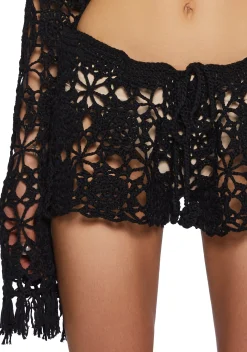 Current Mood Bottoms|Shorts*Palms Retreat Crochet Shorts - Black