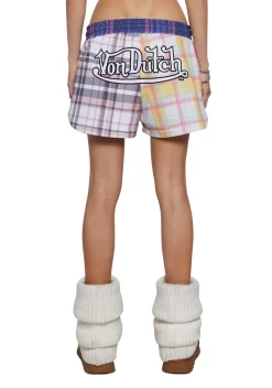 Dolls Kill x Von Dutch Bottoms|Shorts*Patchwork Graphic Lounge Shorts