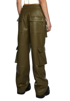 Poster Grl Bottoms|Pants*Path Of Destruction Vegan Leather Pants - Olive