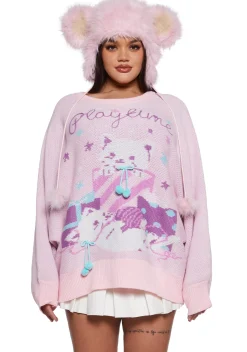 Sugar Thrillz Outerwear|Sweatshirts & Hoodies*Paws And Surprises Intarsia Sweater