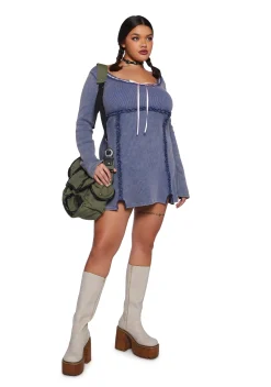 Current Mood Dresses|Mini Dresses*Pen Pals Thermal Mini Dress
