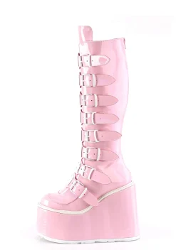 Demonia Boots|Platforms*Pink Holographic Trinity Boots