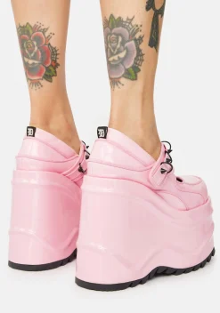 Demonia Platforms|Mary Janes*Pink Stomp Ur Ego Platform Mary Janes