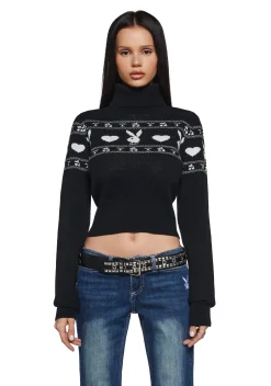 Playboy by Dolls Kill Tops|Plus*Pinup Charm Intarsia Sweater