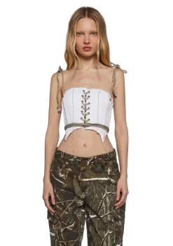 DARKER WAVS Corsets|Tops*Pitch Corset Top - White