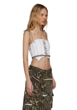 DARKER WAVS Corsets|Tops*Pitch Corset Top - White