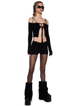 DARKER WAVS Matching Sets*Pitch Knit Ribbed Shorts Set