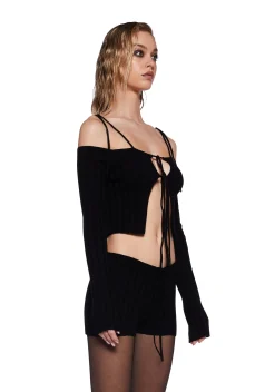 DARKER WAVS Matching Sets*Pitch Knit Ribbed Shorts Set