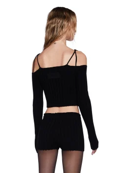 DARKER WAVS Matching Sets*Pitch Knit Ribbed Shorts Set