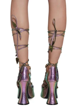 Club Exx Heels*Pixie Queen Butterfly Lace Up Heels