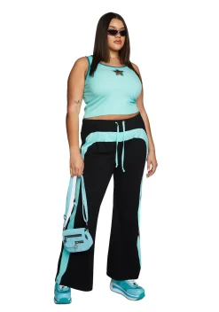 dELiA*s by Dolls Kill Bottoms|Pants*Plus Catching Flights Track Pants - Blue/Black
