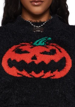 Trickz N' Treatz Tops|Plus*Plus Cut It Out Crop Sweater