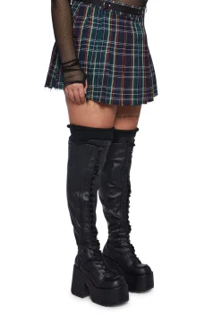 Current Mood Bottoms|Skirts*Plus Dress Code Plaid Skirt