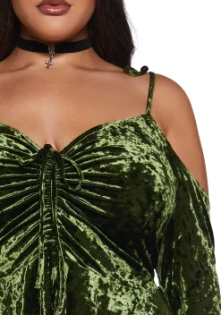 Current Mood Dresses|Plus*Plus F is For Fairies Handkerchief Dress - Olive Velvet