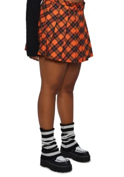 Trickz N' Treatz Bottoms|Skirts*Plus Haunted To Meet U Plaid Mini Skirt