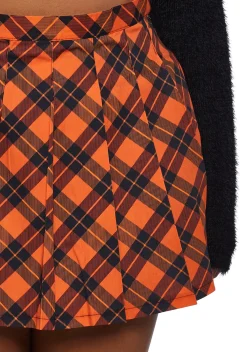 Trickz N' Treatz Bottoms|Skirts*Plus Haunted To Meet U Plaid Mini Skirt