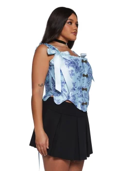 Sugar Thrillz Corsets|Tops*Plus Lavish Duchess Corset Top - Blue