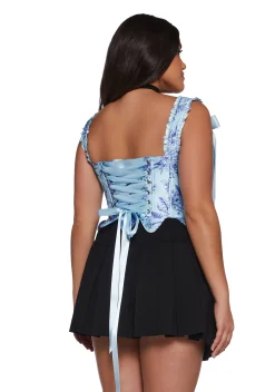 Sugar Thrillz Corsets|Tops*Plus Lavish Duchess Corset Top - Blue