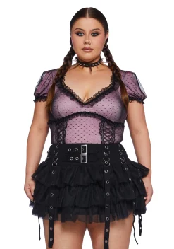 Sugar Thrillz Tops|Plus*Plus Midnight Romance Short Sleeve Top
