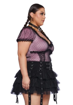 Sugar Thrillz Tops|Plus*Plus Midnight Romance Short Sleeve Top