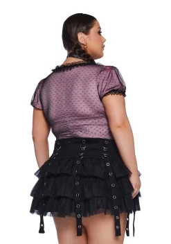 Sugar Thrillz Tops|Plus*Plus Midnight Romance Short Sleeve Top