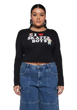 Dolls Kill x SpongeBob Tops|Plus*Plus Rock It Up Long Sleeve Tee