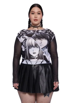 Dolls Kill x Death Note Tops|Plus*Plus Unlikely Twosome Mesh Top