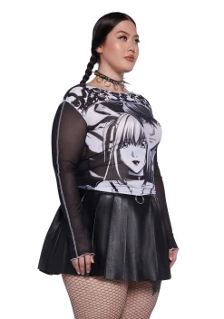 Dolls Kill x Death Note Tops|Plus*Plus Unlikely Twosome Mesh Top