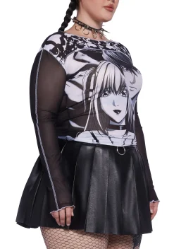 Dolls Kill x Death Note Tops|Plus*Plus Unlikely Twosome Mesh Top