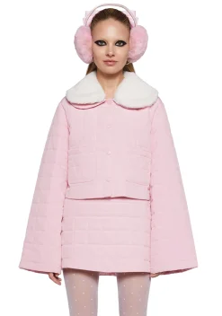 Sugar Thrillz Outerwear|Plus*Polar Express Quilted Jacket - Pink