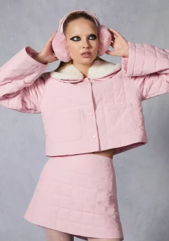 Sugar Thrillz Outerwear|Plus*Polar Express Quilted Jacket - Pink