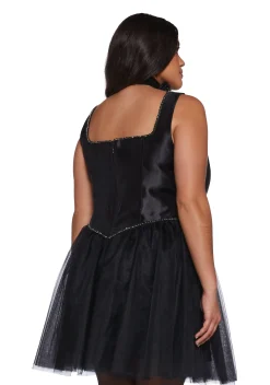 Sugar Thrillz Dresses|Plus*Polished Pirouette Corset Dress - Black