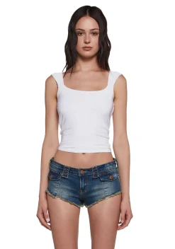 x_Blue Blush Tops*Porch Summer Open Back Top - White