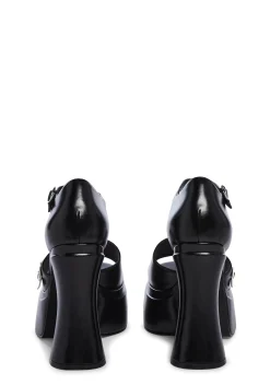 Sugar Thrillz Heels*Power Play Peep Toe Heels - Black