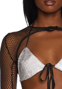 Poster Grl Tops*Press Charges Fishnet Shrug