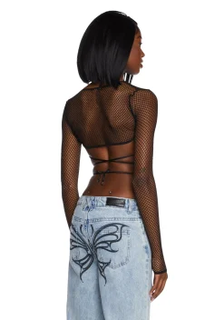 Poster Grl Tops*Press Charges Fishnet Shrug