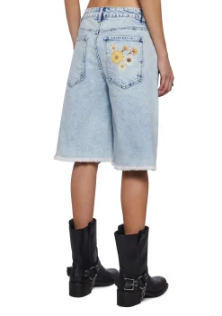 Current Mood Bottoms|Shorts*Pressed Flowers Denim Shorts