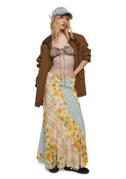 Current Mood Bottoms|Skirts*Pressed Flowers Maxi Skirt