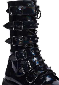 Demonia Boots|Platforms*Prizm Heist Buckle Boots
