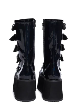 Demonia Boots|Platforms*Prizm Heist Buckle Boots