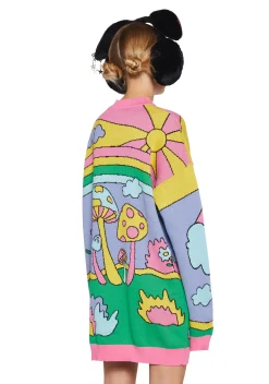 Current Mood Tops|Plus*Psychedelic Fantasy Oversized Sweater