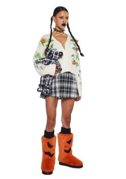Trickz N' Treatz Outerwear*Pumpkin Spice Life Knit Cardigan