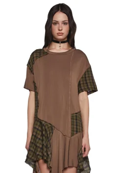 Current Mood Dresses|Plus*Punk Rebel Baby Doll Dress - Brown