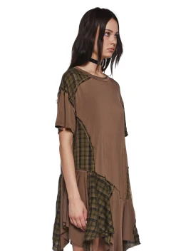Current Mood Dresses|Plus*Punk Rebel Baby Doll Dress - Brown